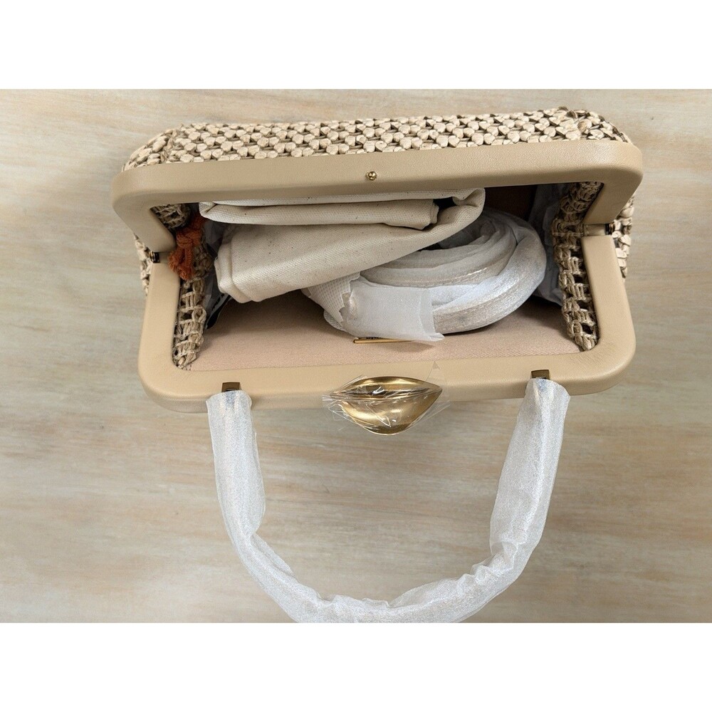NEW | Cult Gaia Zuma Mini Woven Crossbody Tote Sand Top Handle Bag NWT $458 - Picture 15 of 16